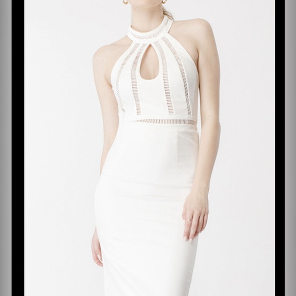 Bardot White High Keyhole Neck Sleeveless Dress Size Small NWOT - Picture 1 of 13